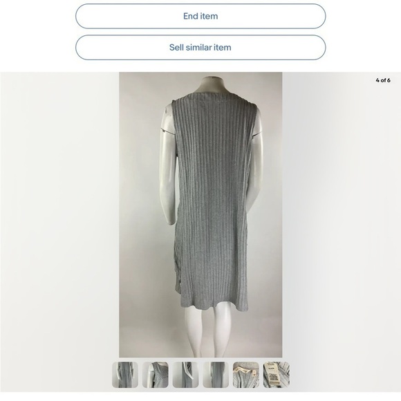 Soft Surroundings Sz L Ribbed Jersey Tank Pullover Dress Gray 100% Cotton - Picture 4 of 6